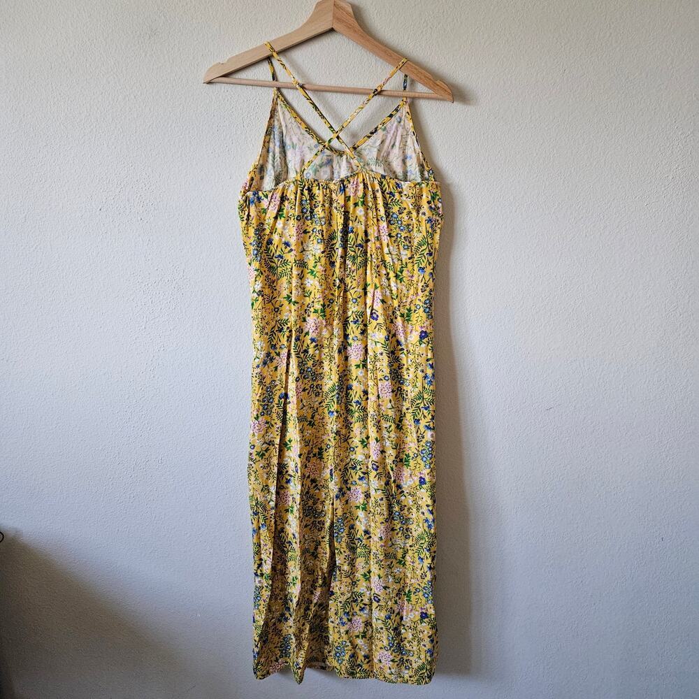 Old Navy V-Neck Maxi Shift Dress for Women Small Yellow Floral - Picture 4 of 9